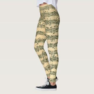 Bach Chaconne Music Manuscript Leggings