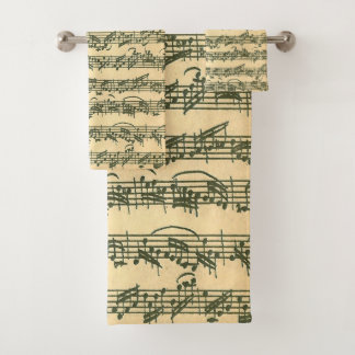 Bach Chaconne Original Music Manuscript Bath Towel Set