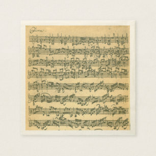 Bach Chaconne Violin Music Manuscript Napkin