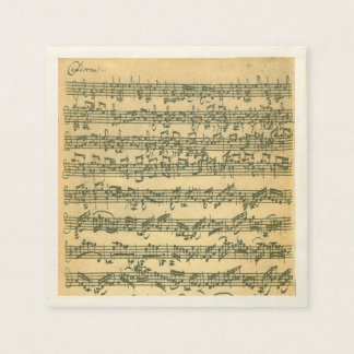 Bach Chaconne Violin Music Manuscript Napkin