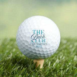 Bach Club Modern Simple Blue Bachelorette Party Golf Balls