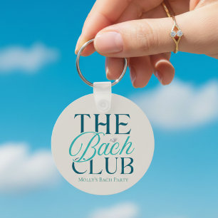 Bach Club Modern Simple Blue Bachelorette Party Key Ring