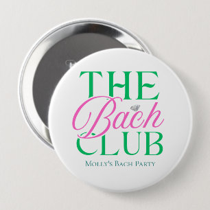 Bach Club Modern Simple Pink Green Bachelorette 10 Cm Round Badge
