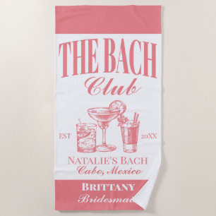 Bach Club Personalised Bachelorette Party Custom Beach Towel