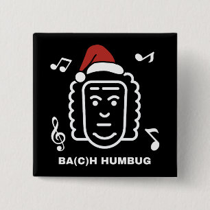 BACH Funny Classical Music Composer Christmas Pun 15 Cm Square Badge
