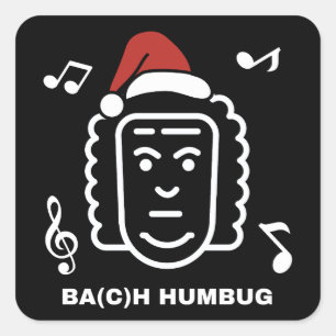 BACH Funny Classical Music Composer Christmas Pun Square Sticker