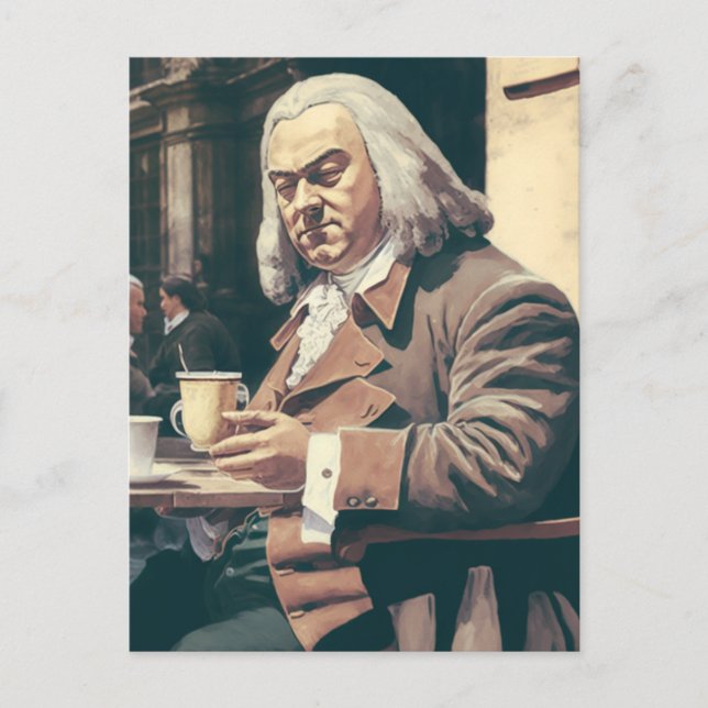 Bach loves coffee postcard (Front)