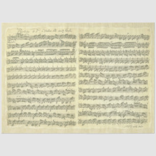 Bach Partita for Solo Violin Music Manuscript Tissue Paper