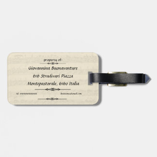 Bach Partita Music Manuscript for Violin Solo Luggage Tag