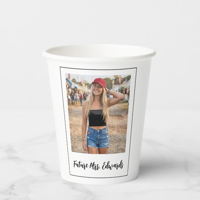 Bach Party Bridal Shower Bachelorette Favors Photo Paper Cups (Front)