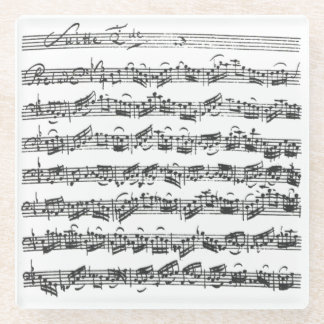 Bach Second Cello Suite Original Notation Glass Coaster