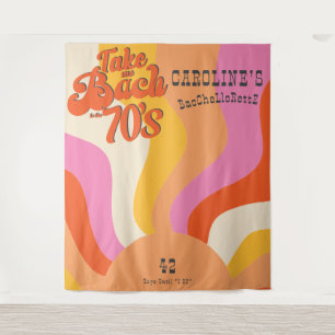 Bach to the 70s Retro Groovy Sunset Bachelorette Tapestry