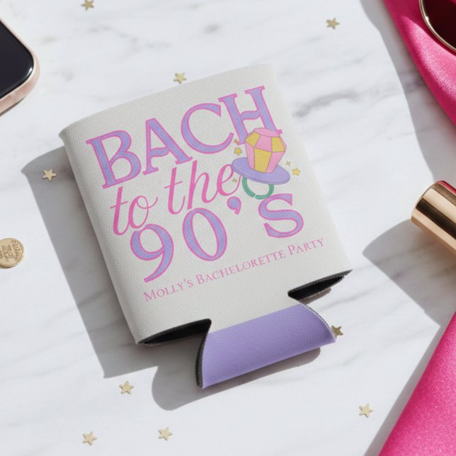 Bach to the 90s – Retro Bachelorette Party Design Can Cooler (90s Retro Bachelorette Can Cooler)