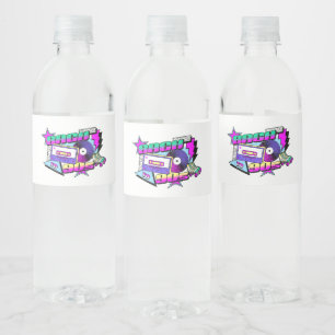 bach to the 90s water bottle label