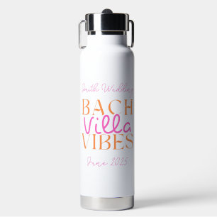 Bach Villa Vibes - Tropical Pink Bachelorette Water Bottle