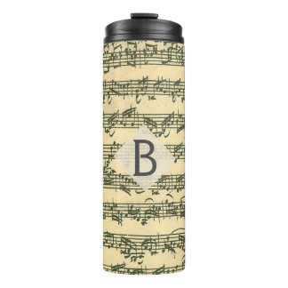 Bach Vintage Music Manuscript Custom Initial Thermal Tumbler