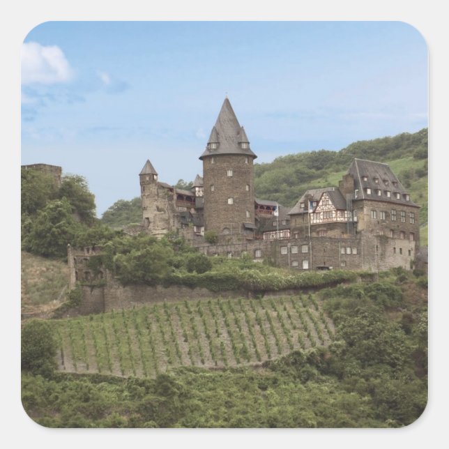 Bacharach, Germany, Stahleck Castle, Schloss Square Sticker (Front)
