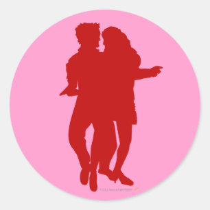 Bachata Latin Dancers Silhouette Custom Classic Round Sticker