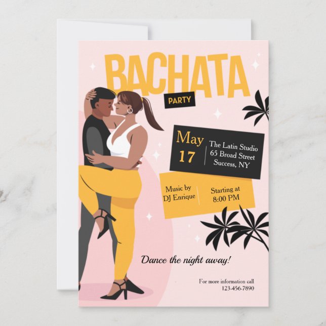Bachata Party Invitation (Front)