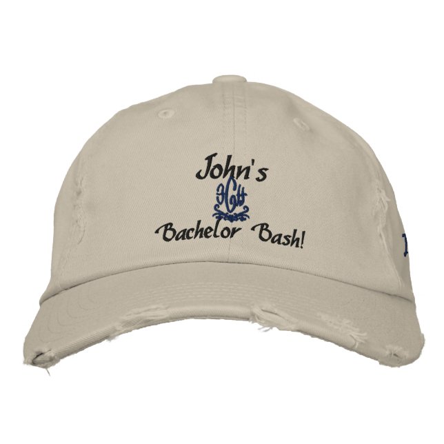 Bachelor Bash Stone Embroidered Hat (Front)