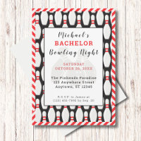 Bachelor Bowling Night Party Invitation