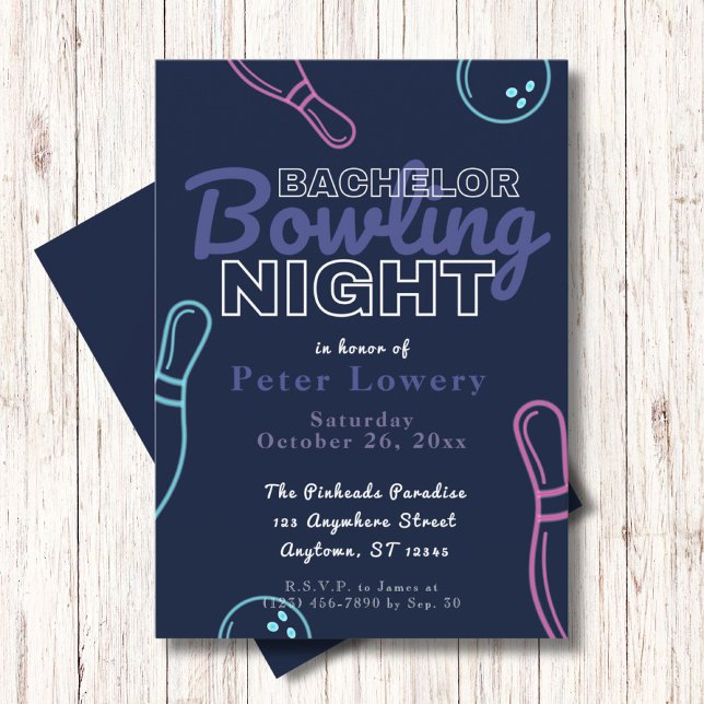 Bachelor Bowling Night Party Invitation (Creator Uploaded)