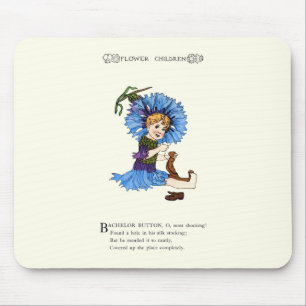 Bachelor Button Mouse Pad