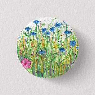 Bachelor Buttons Watercolor Wildflowers