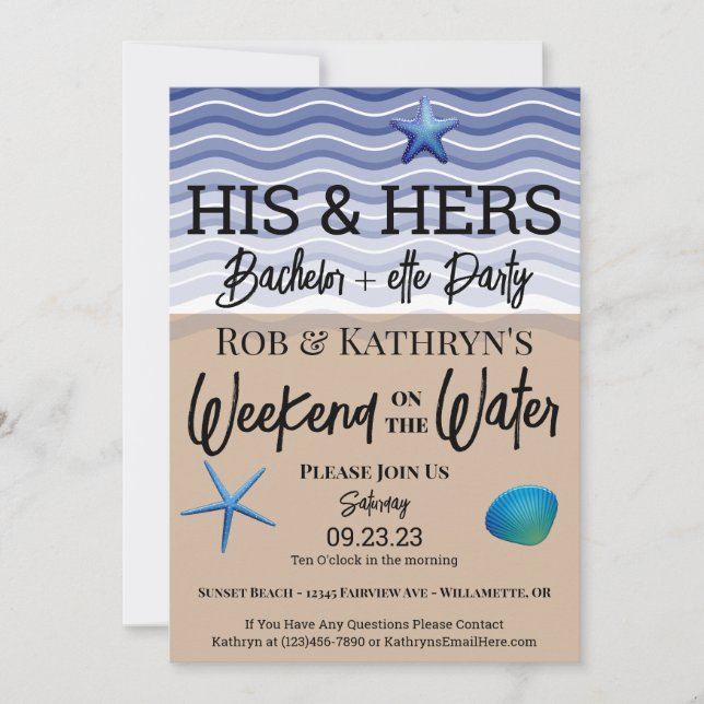 Bachelor+ette Party Weekend on the Water Invitatio Invitation (Front)