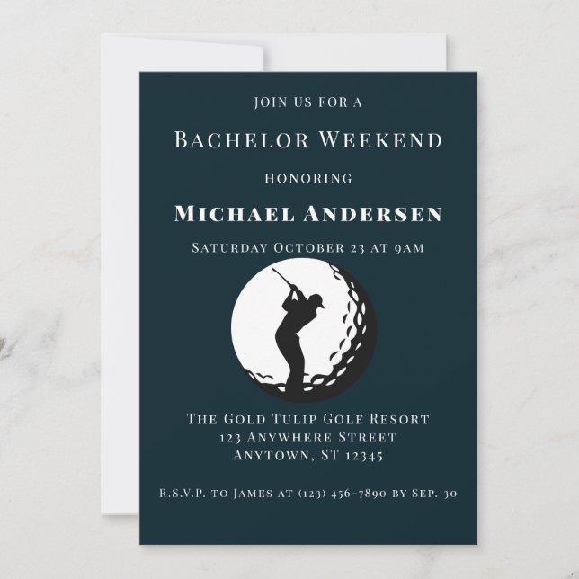 Bachelor Golf Weekend Party Invitation (Front)