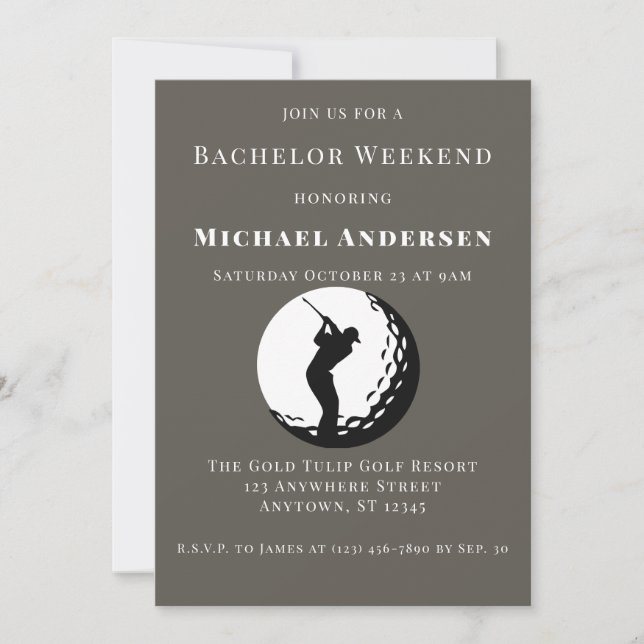 Bachelor Golf Weekend Party Invitation (Front)