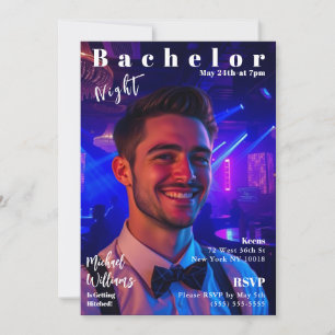 Bachelor Night Magazine Cover Invitation
