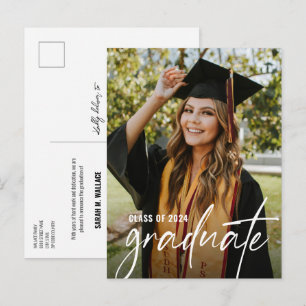 Bachelor of Science Custom Graduate Photo Announcement Postcard