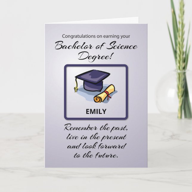 Bachelor of Science Graduation, Remember the Past Card (Front)