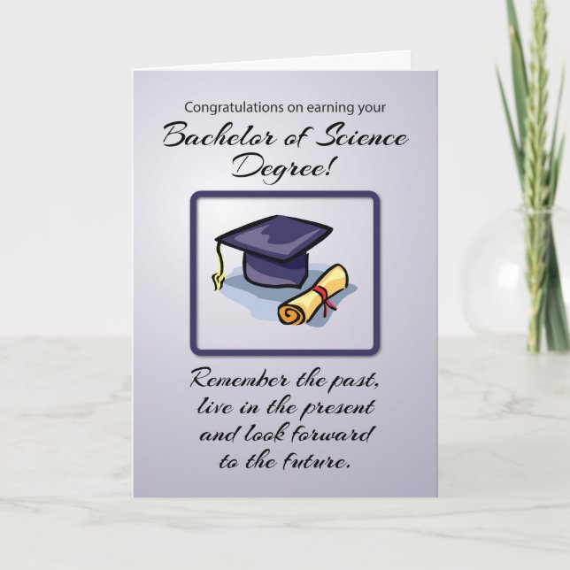 Bachelor of Science Graduation, Remember the Past Card (Front)