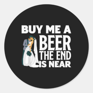 Bachelor Party Bachelorette Party Groom Bride  Classic Round Sticker