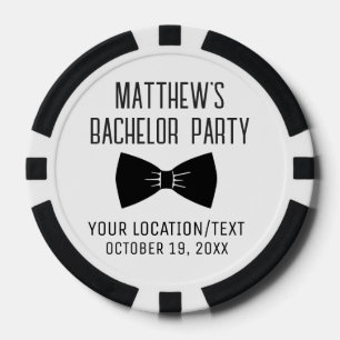 Bachelor Party Black Bow Tie Wedding Poker Chips
