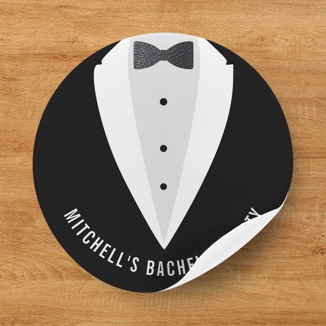 Bachelor Party Black Suit & Bowtie Classic Round Sticker (Bachelor Party Black Suit & Bowtie Classic Round Sticker
)
