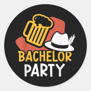 Bachelor Party Bride Groom Team _2 Classic Round Sticker