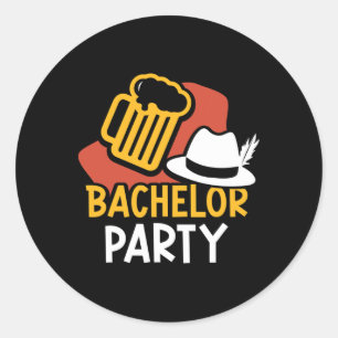Bachelor Party Bride Groom Team  Classic Round Sticker