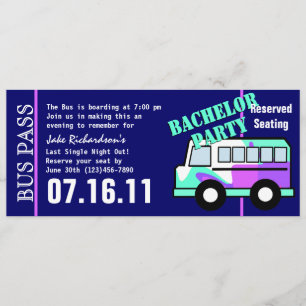 Bachelor Party Bus Pass Invitation