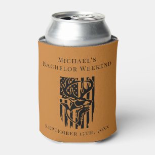 Bachelor Party Can Cooler   Buck on American Flag 