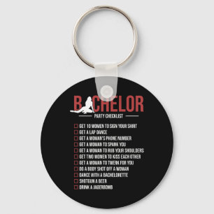 Bachelor Party Checklist Funny Groom Bachelor Part Key Ring