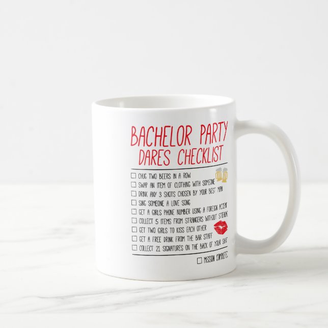 Bachelor Party Checklist Funny Wedding Groom  Coffee Mug (Right)