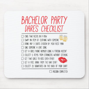 Bachelor Party Checklist Funny Wedding Groom Mouse Pad