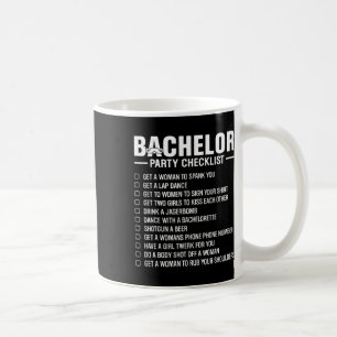 Bachelor Party Checklist Grooms Stag Night Fun Dar Coffee Mug