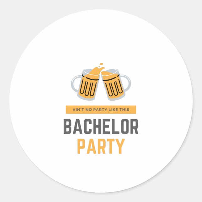 Bachelor party classic round sticker (Front)