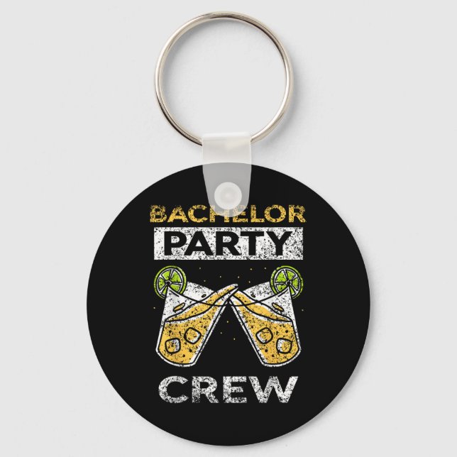 Bachelor Party Crew Groom Bride Team  Key Ring (Front)