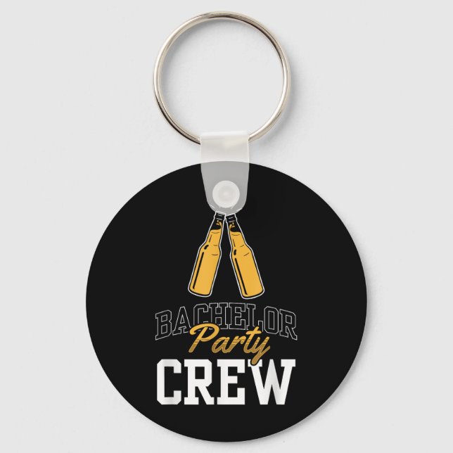 Bachelor Party Crew Team Bride Groom  Key Ring (Front)