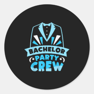 Bachelor Party Crew Team Groom Bride Classic Round Sticker